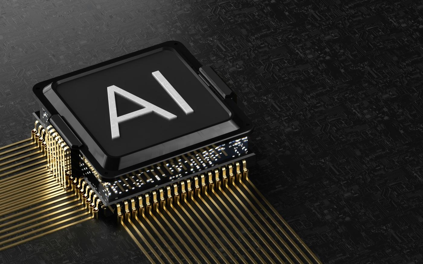 A computer chip with the letter ia printed on it by Igor Omilaev courtesy of Unsplash.